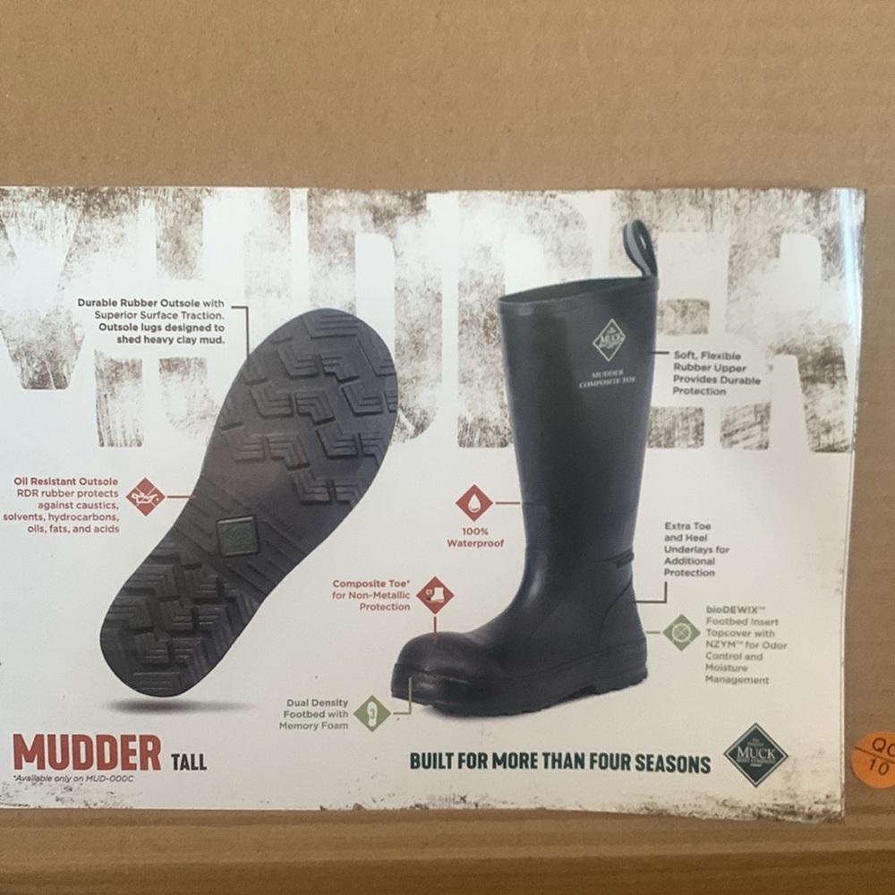Original Muck Mens Mudder Composite Toe Tall Boot Black Boots (NWT) size 11 - Picture 6 of 8